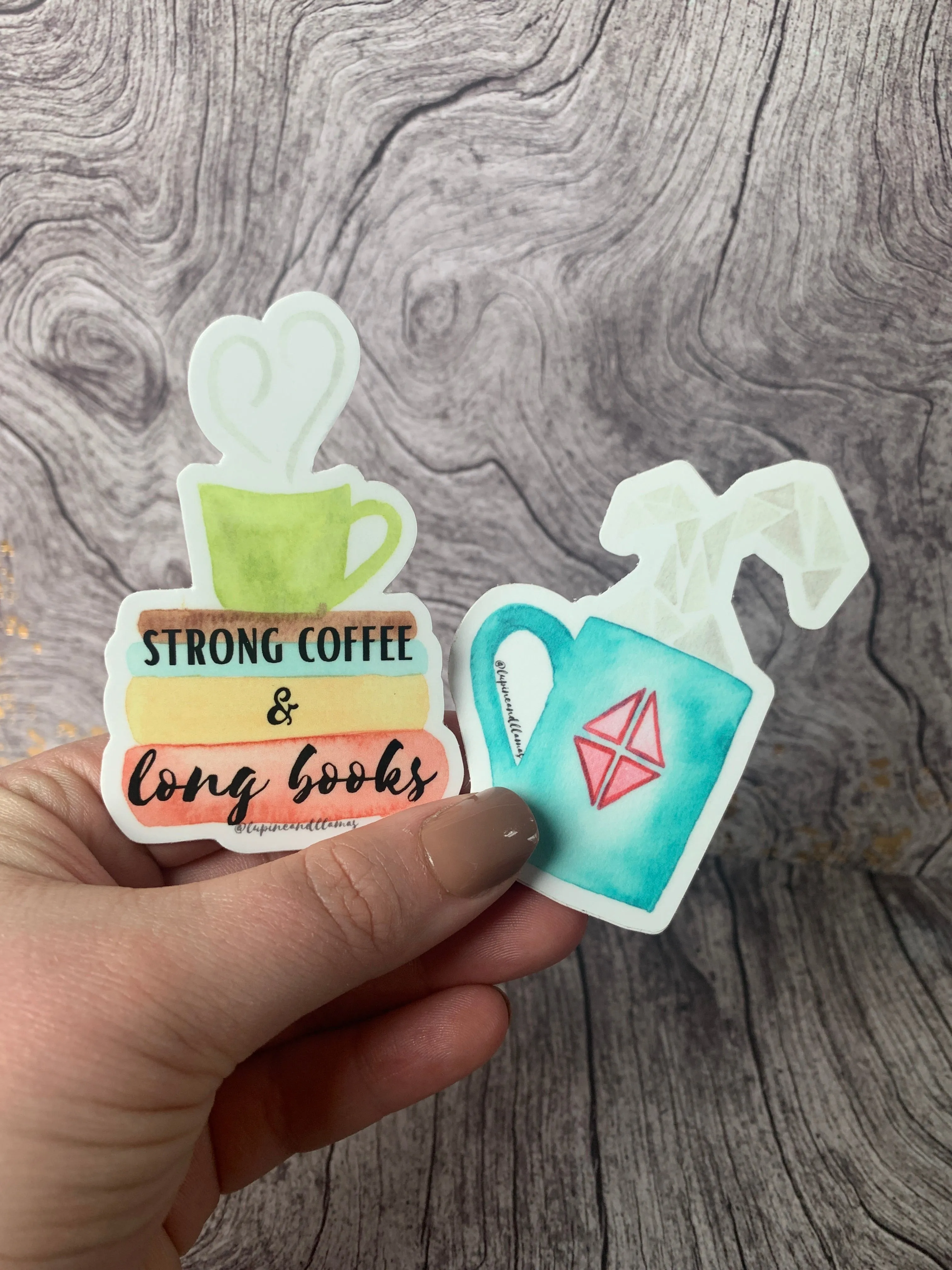 📚 Strong Coffee & Long Books 📚-Sticker