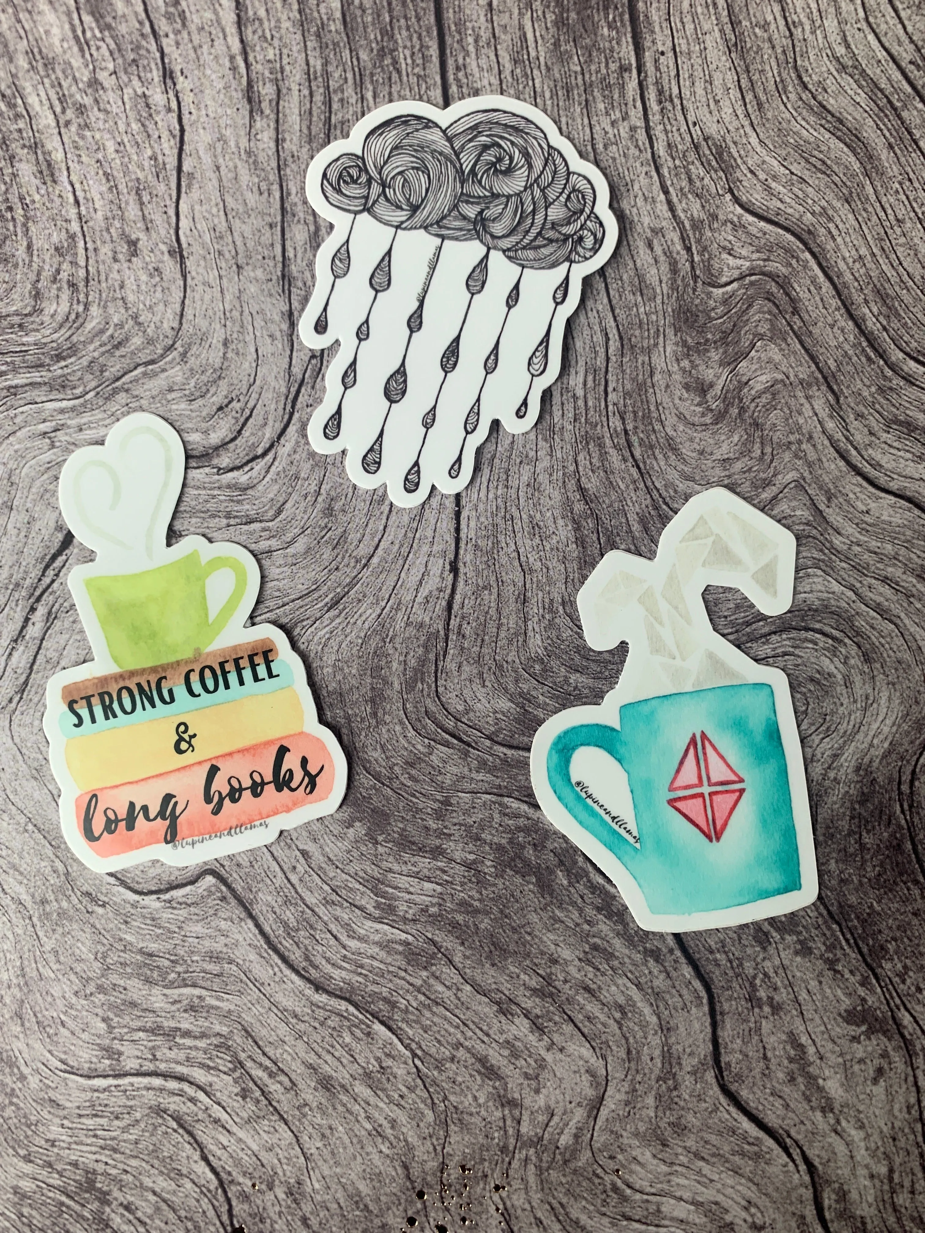 📚 Strong Coffee & Long Books 📚-Sticker