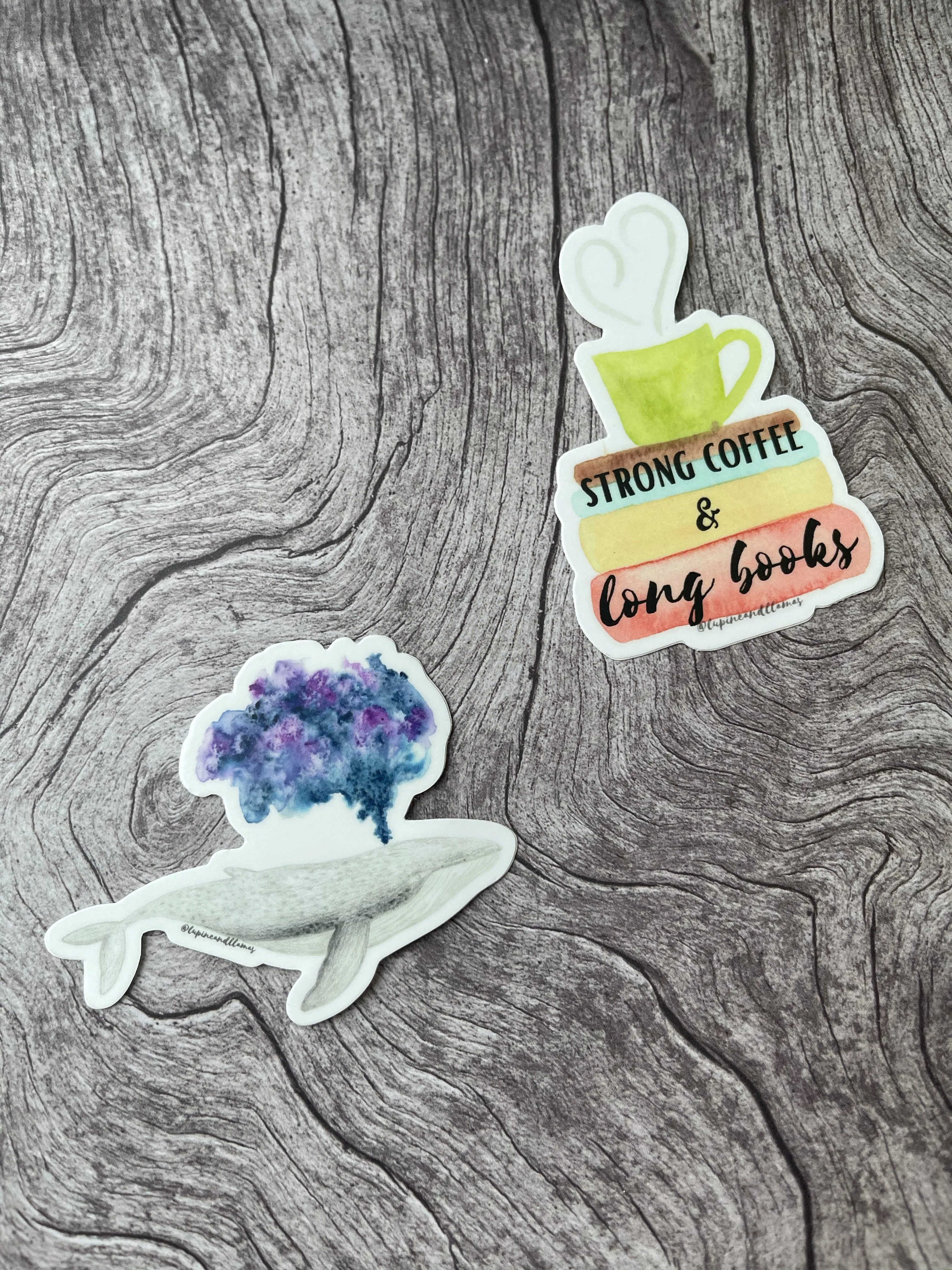 📚 Strong Coffee & Long Books 📚-Sticker
