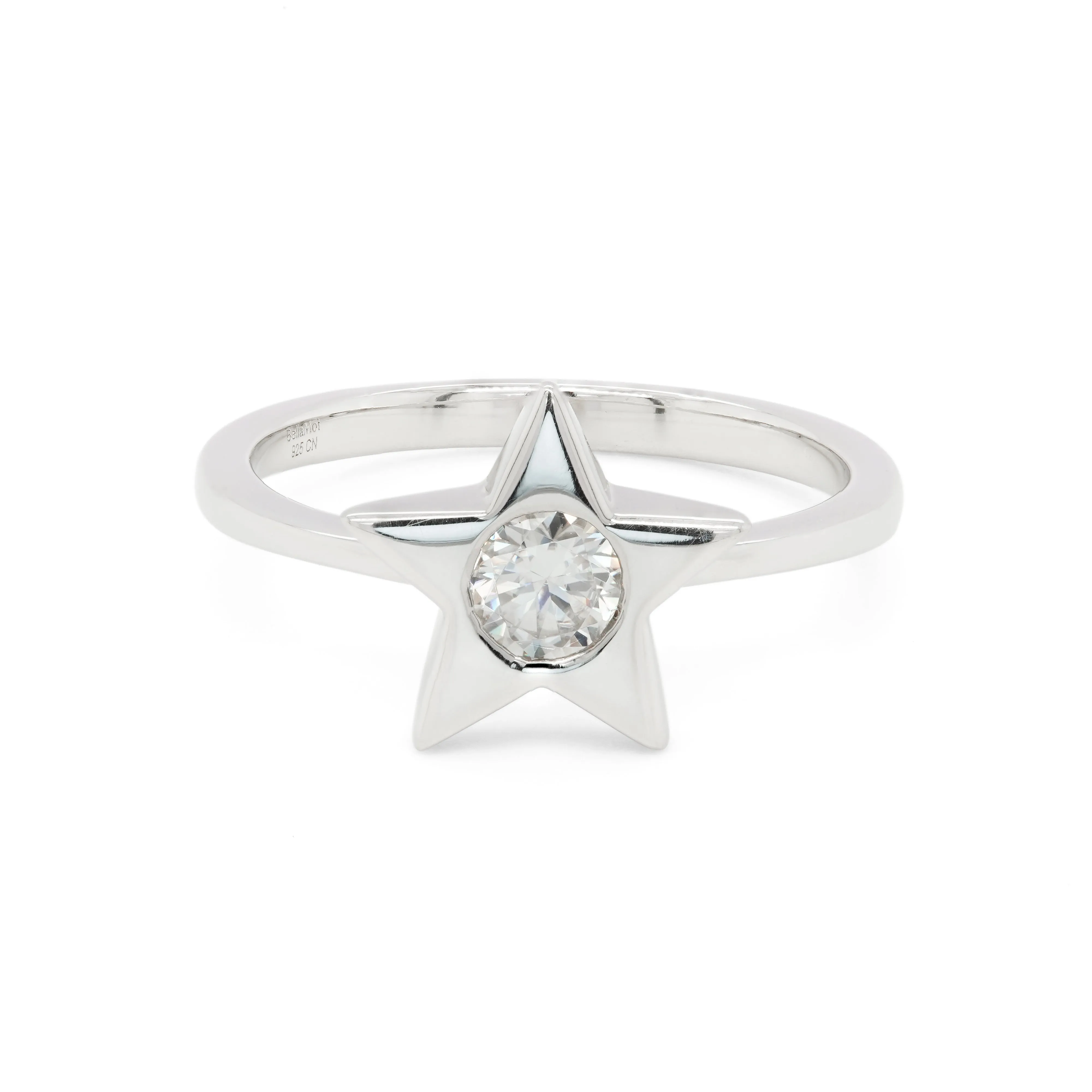 0.50 CTS DEW Round Cut Moissanite Engagement Ring