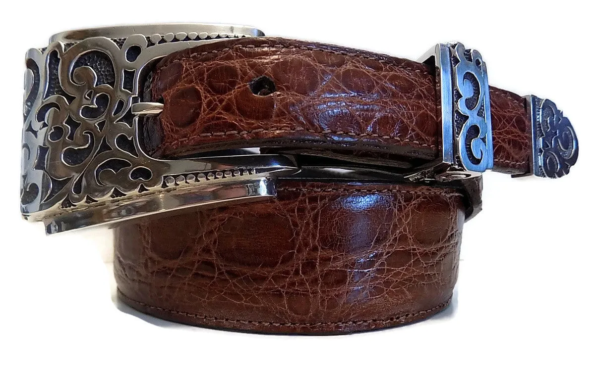 1” FILIGREE 3 Piece Buckle Set in .925 Sterling Silver