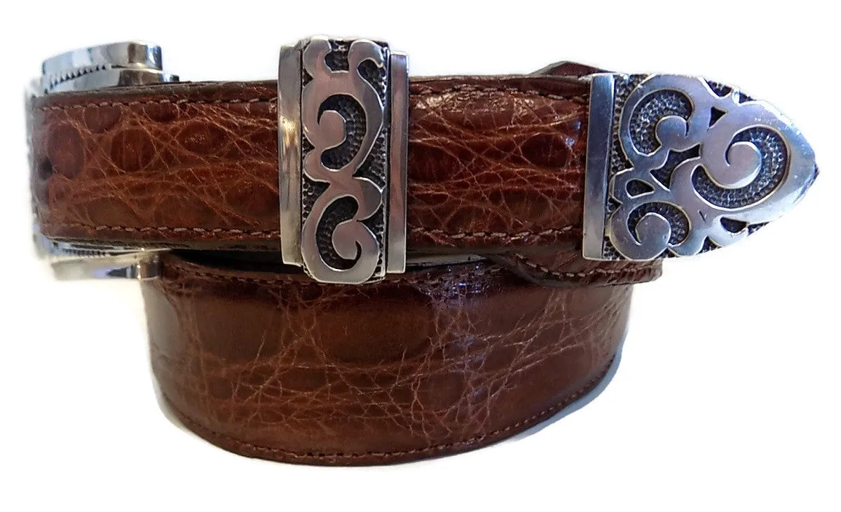 1” FILIGREE 3 Piece Buckle Set in .925 Sterling Silver