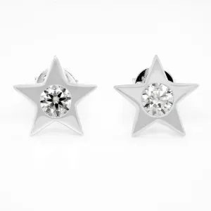 1.00 d.e.w cts 5 mm Round Moissanite Stud Earrings