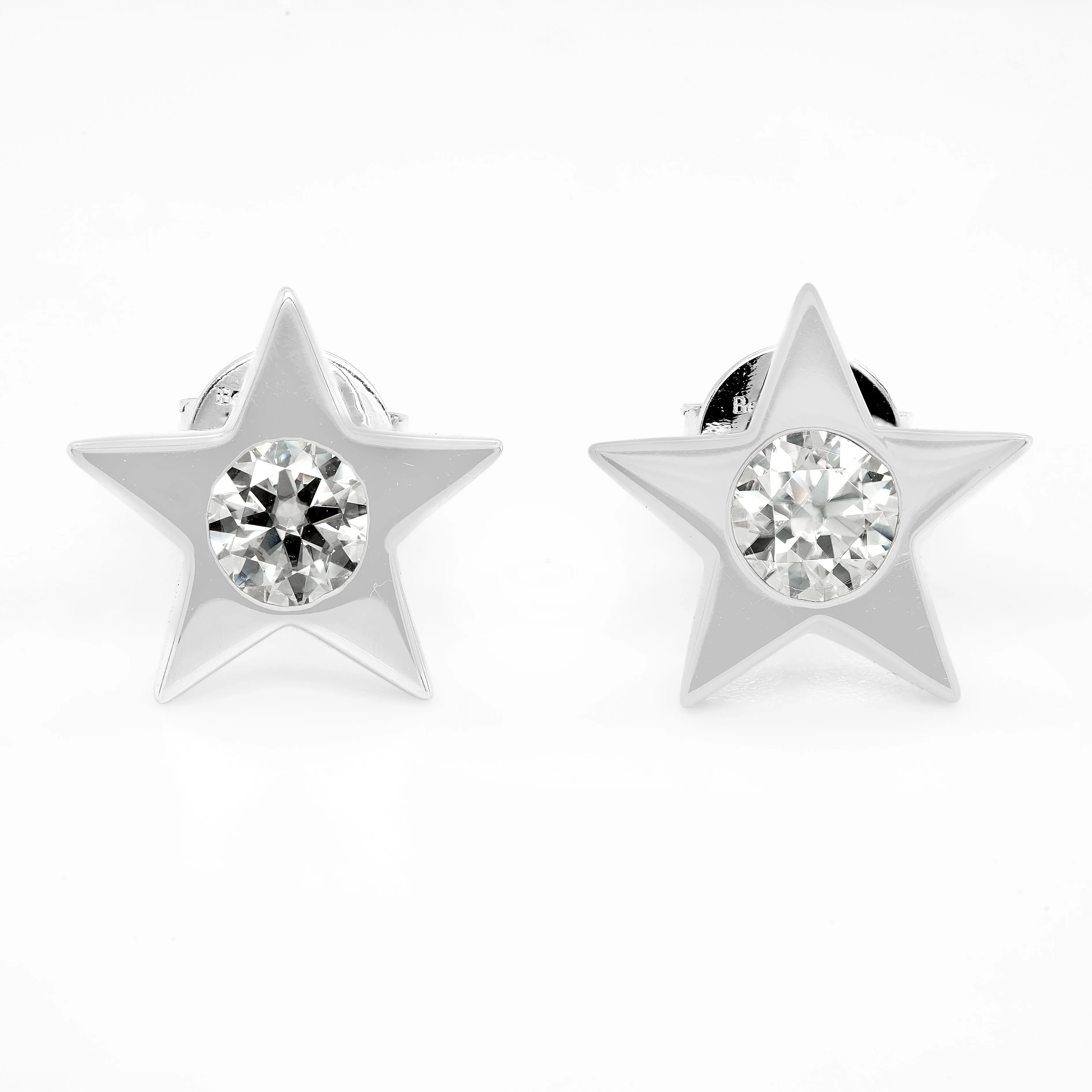 1.00 d.e.w cts 5 mm Round Moissanite Stud Earrings