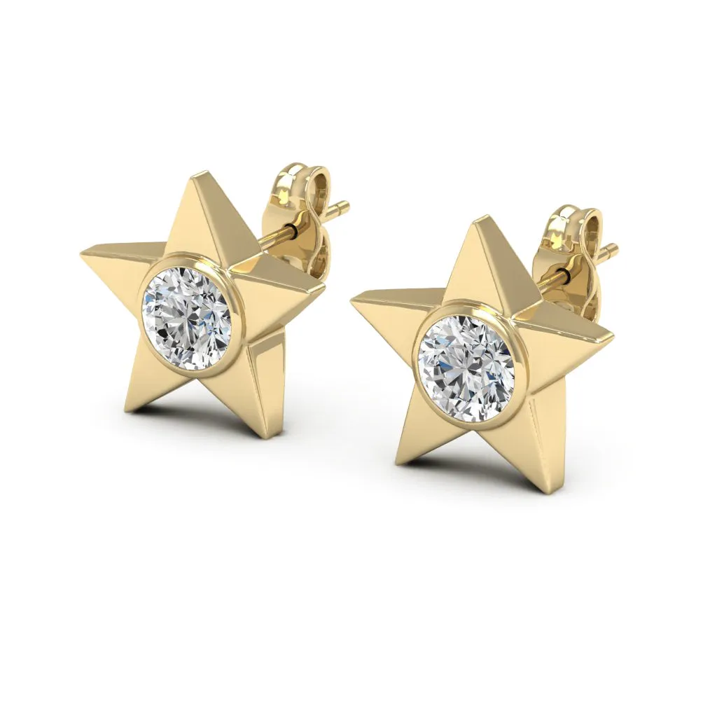 1.00 d.e.w cts 5 mm Round Moissanite Stud Earrings