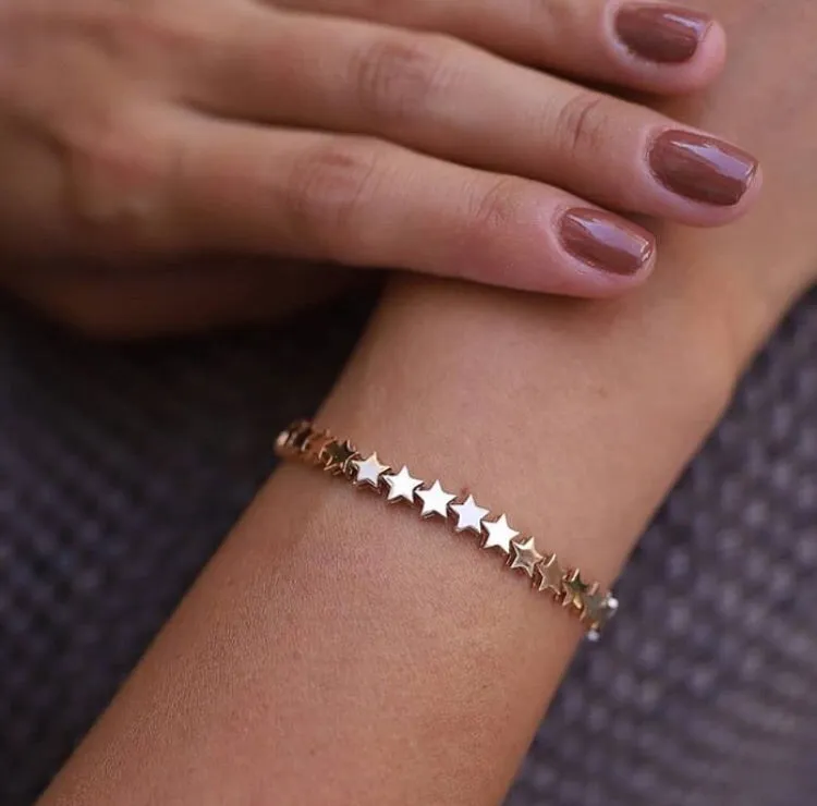 14K YELLOW GOLD STAR BRACELET