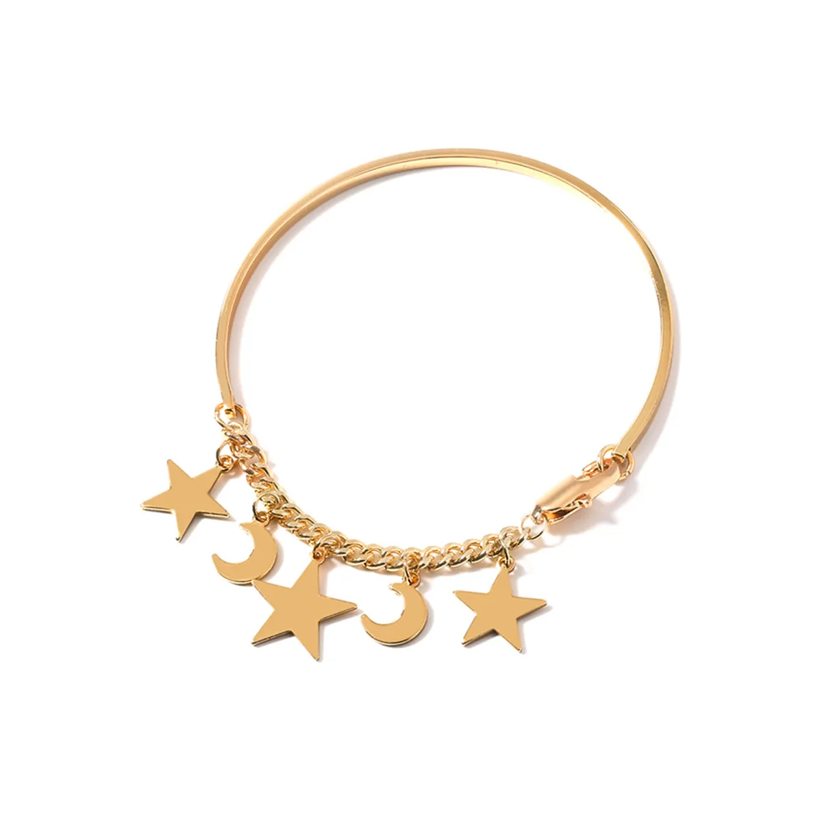 18K Gold-Plated Moon Star Chain Bracelet