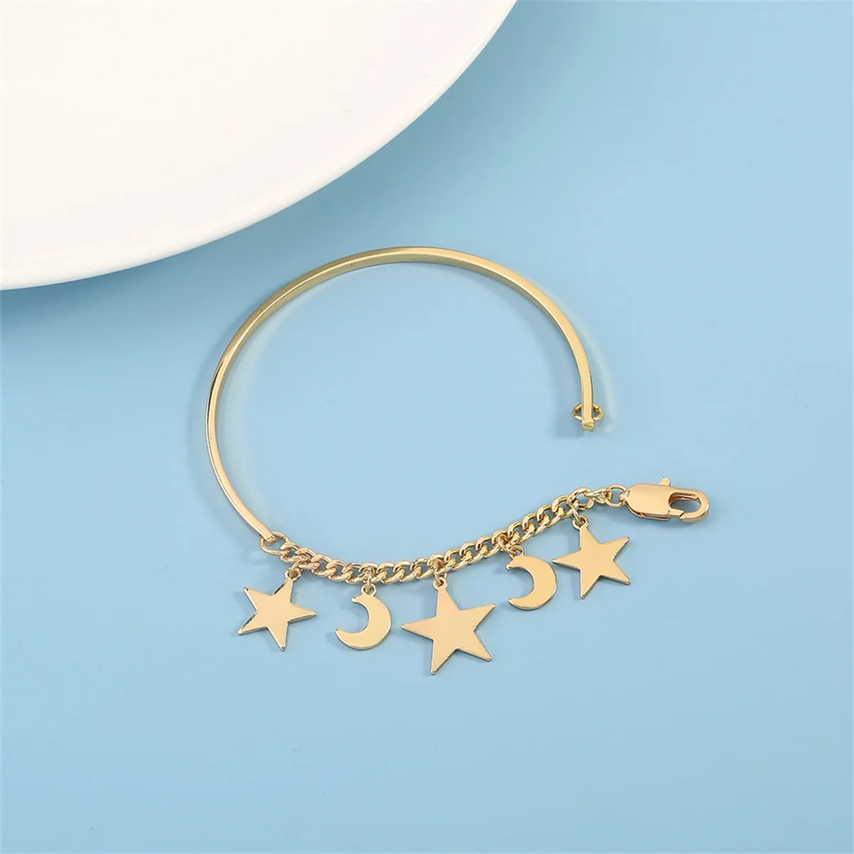 18K Gold-Plated Moon Star Chain Bracelet