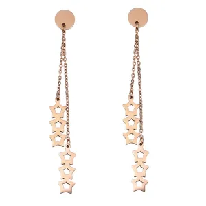 18K Rose Gold-Plated Linking Star Tassel Drop Earrings