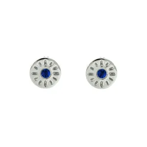 18k White Gold Blue Sapphire Earrings Timeless
