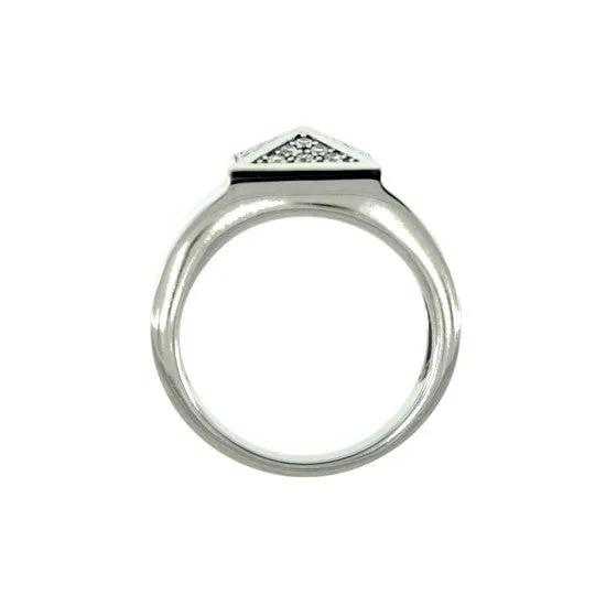 18k White Gold Diamond Ring St Marks for Men