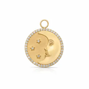 18KY Man in the Moon Charm