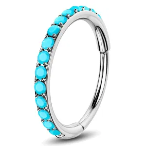 20G Turquoise Hinged Segment Nose Ring