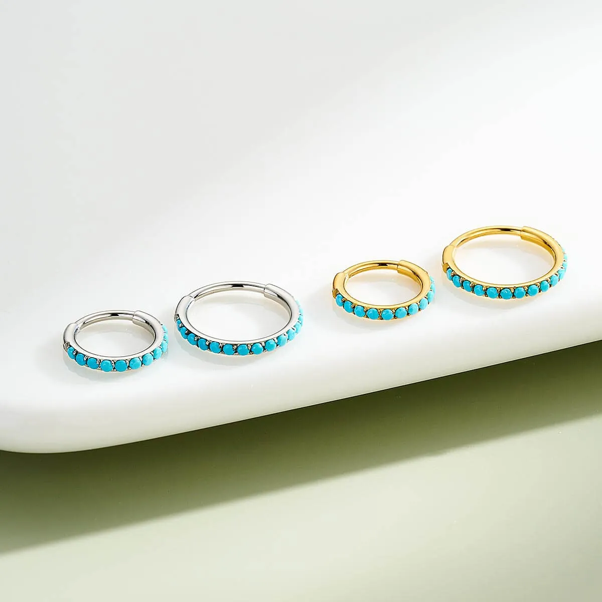 20G Turquoise Hinged Segment Nose Ring