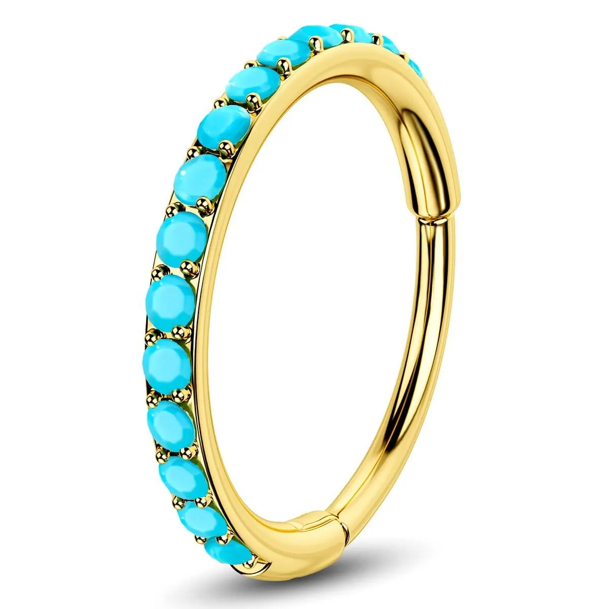 20G Turquoise Hinged Segment Nose Ring