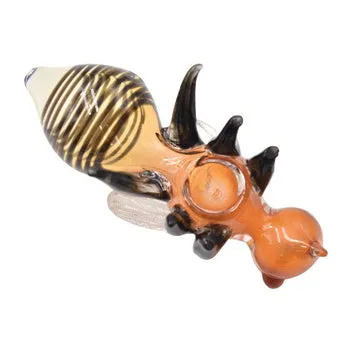 5" Sitting HoneyBee Glass Handpipe - Colors May Vary - (1 Count)