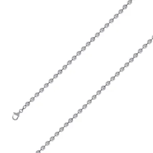 925 Sterling Silver 5mm Yellow Gold Plated Moon Cut Chain Size- 10"