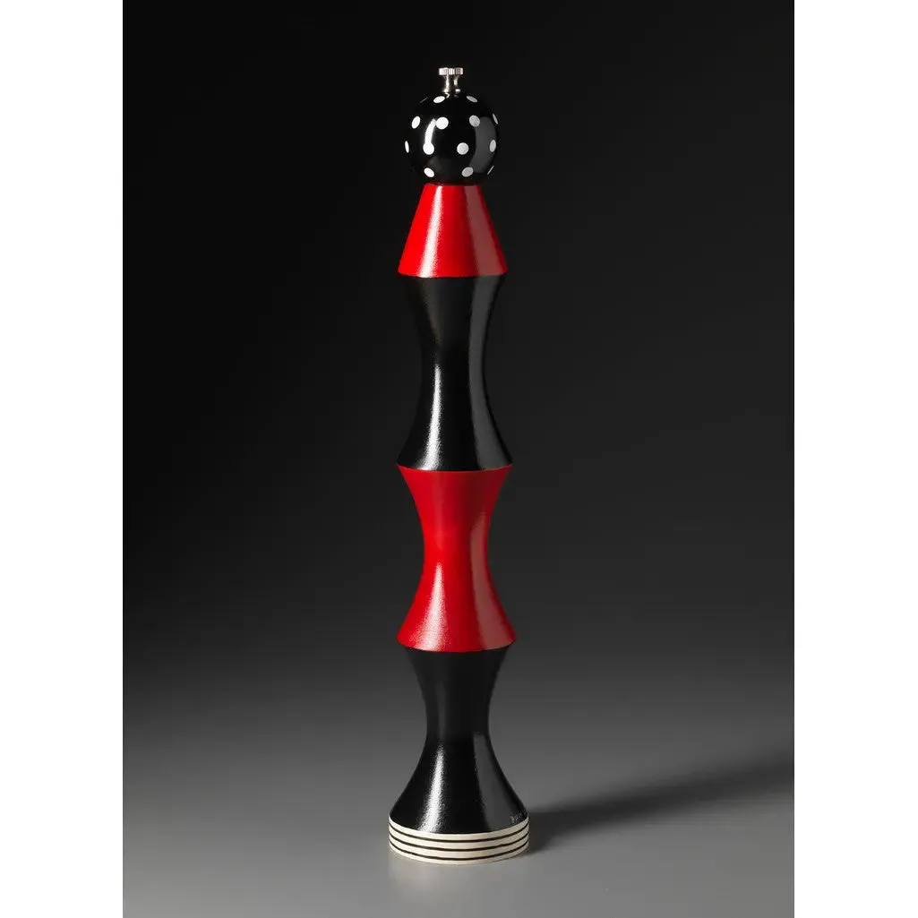 A2-3 in Red, Black, and White Wooden Pepper Mill Grinder by Robert Wilhelm of Raw Design