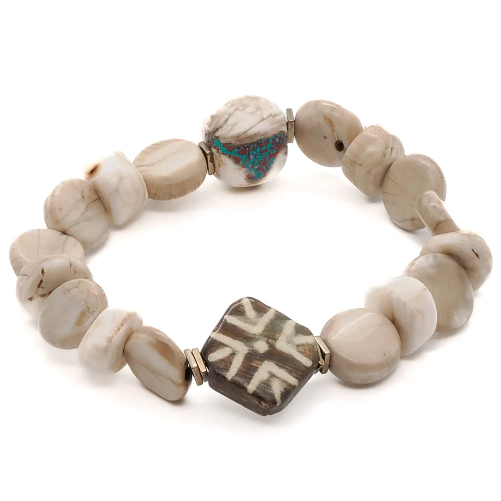 African Bone Beads Bracelet