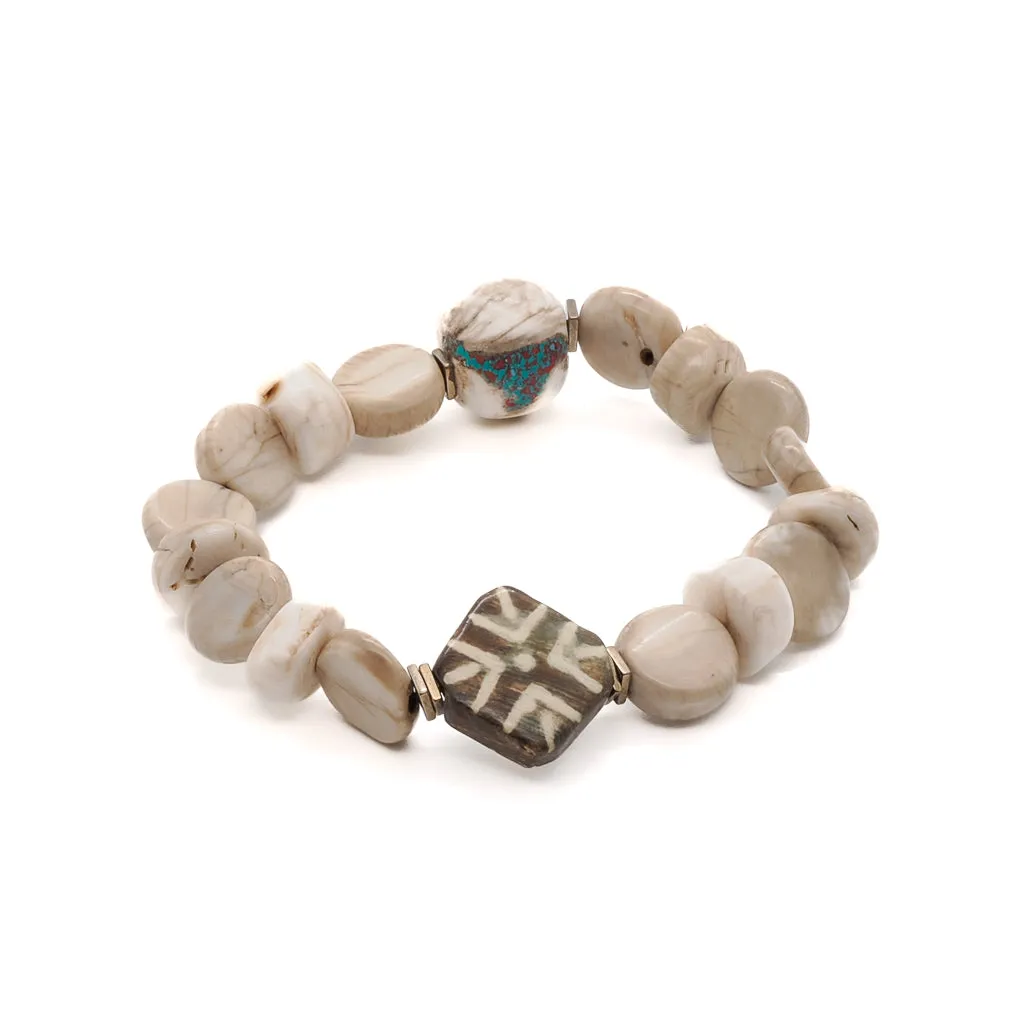 African Bone Beads Bracelet