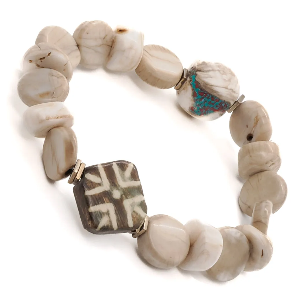 African Bone Beads Bracelet