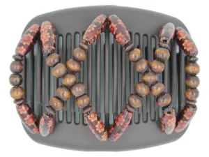 African Butterfly Hair Comb - Beada Brown 171