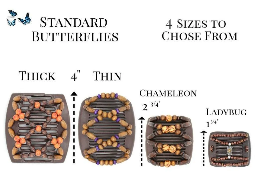 African Butterfly Hair Comb - Beada Brown 171