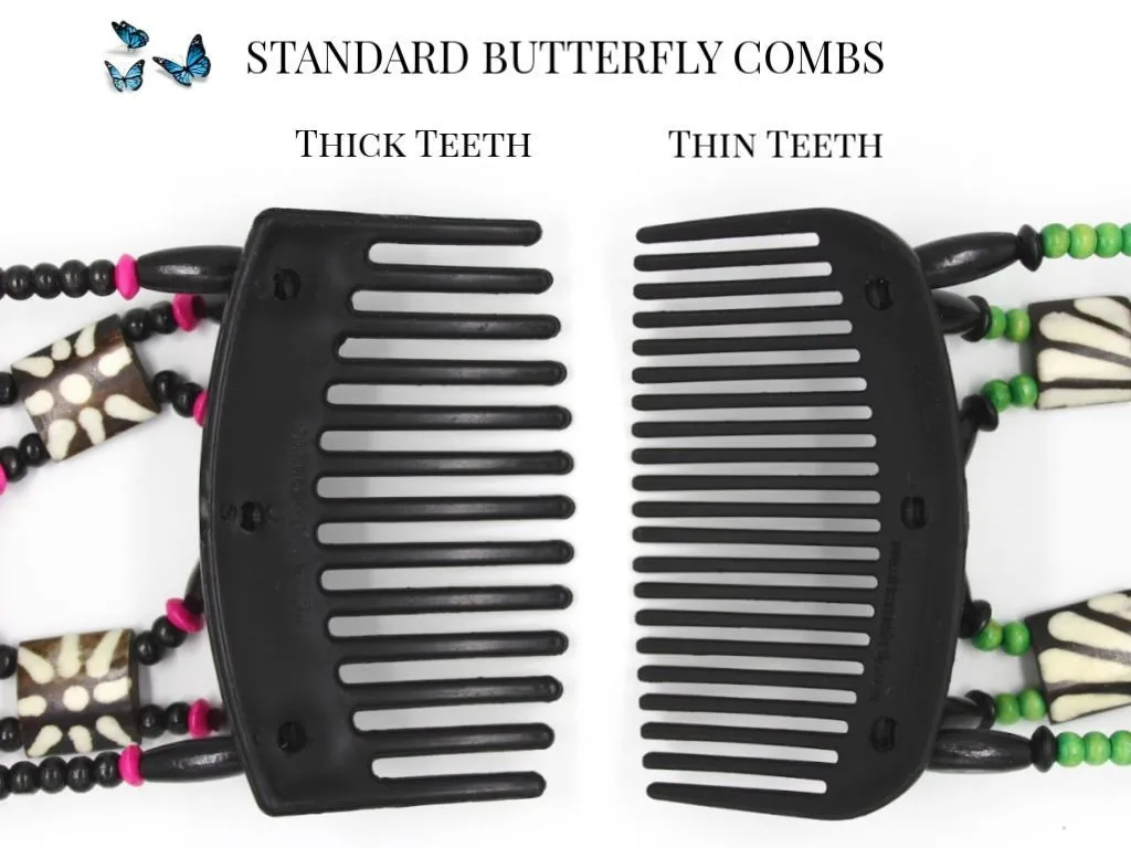 African Butterfly Hair Comb - Beada Brown 171