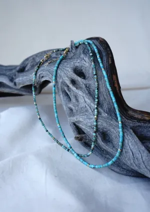 African Turquoise & Goldfill Bead Necklace