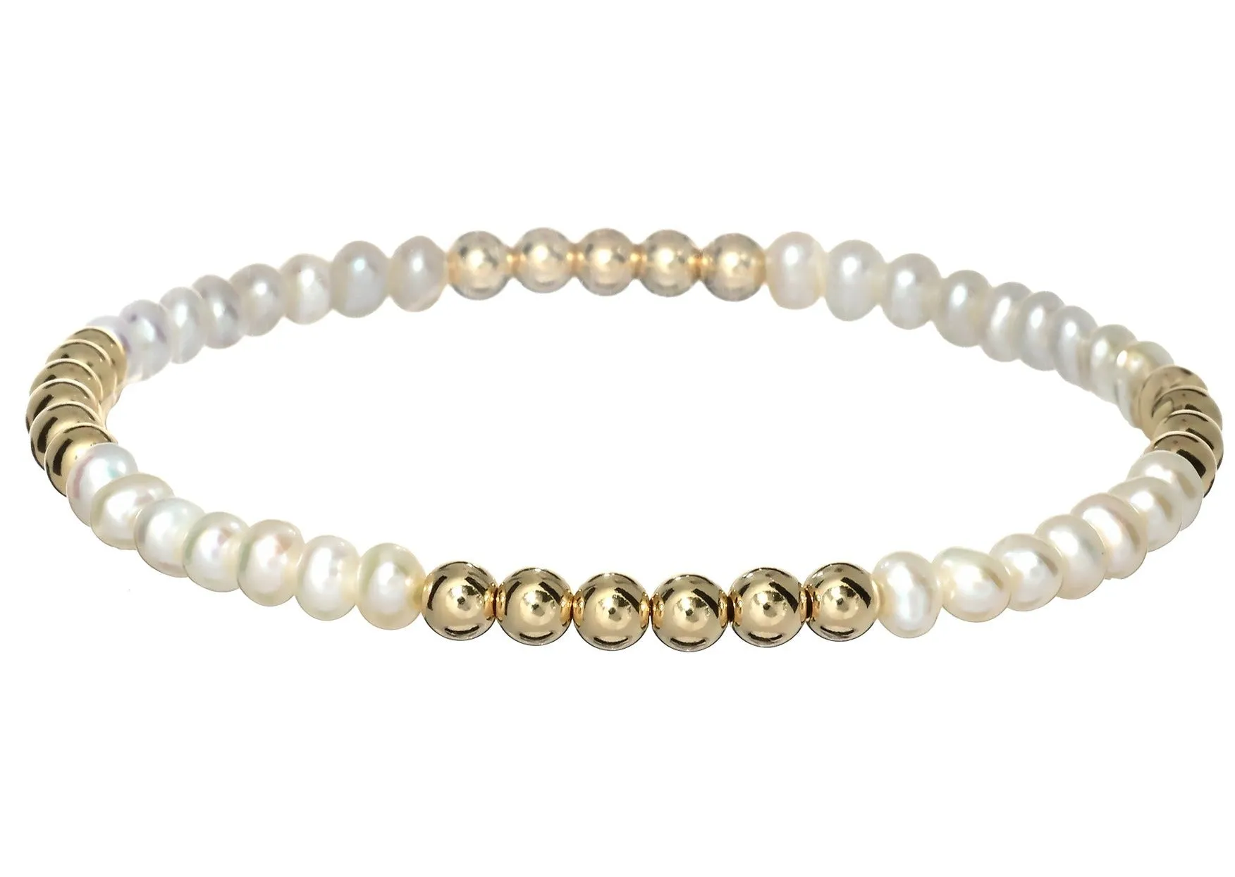 ANNA | Stretchy Anti-Tarnish 14K Gold Filled & Pearls Bracelet