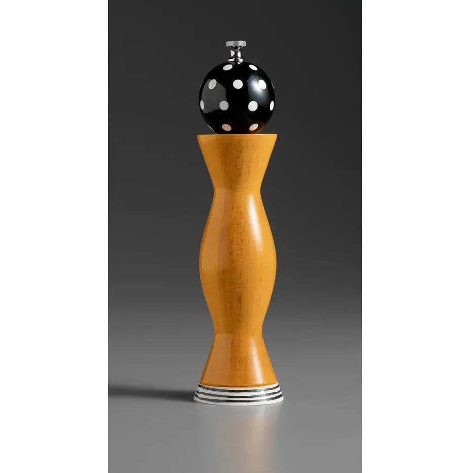 Apex AP-5 in Yellow, Black, and White Wooden Salt Shaker or Pepper Mill Grinder by Robert Wilhelm of Raw Design