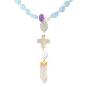 Aquamarine multistone necklace