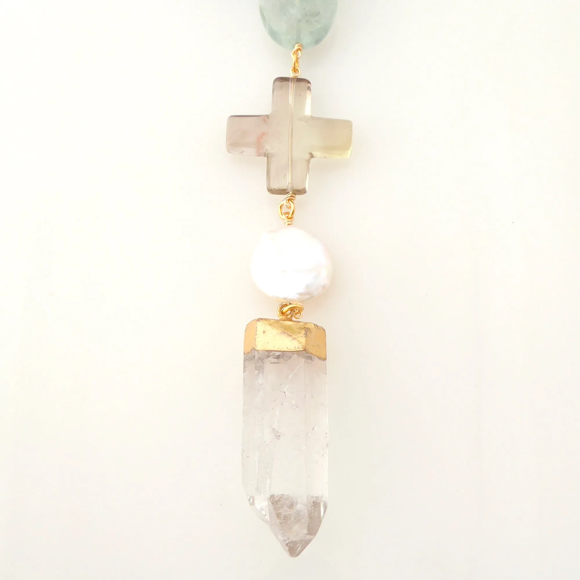 Aquamarine multistone necklace