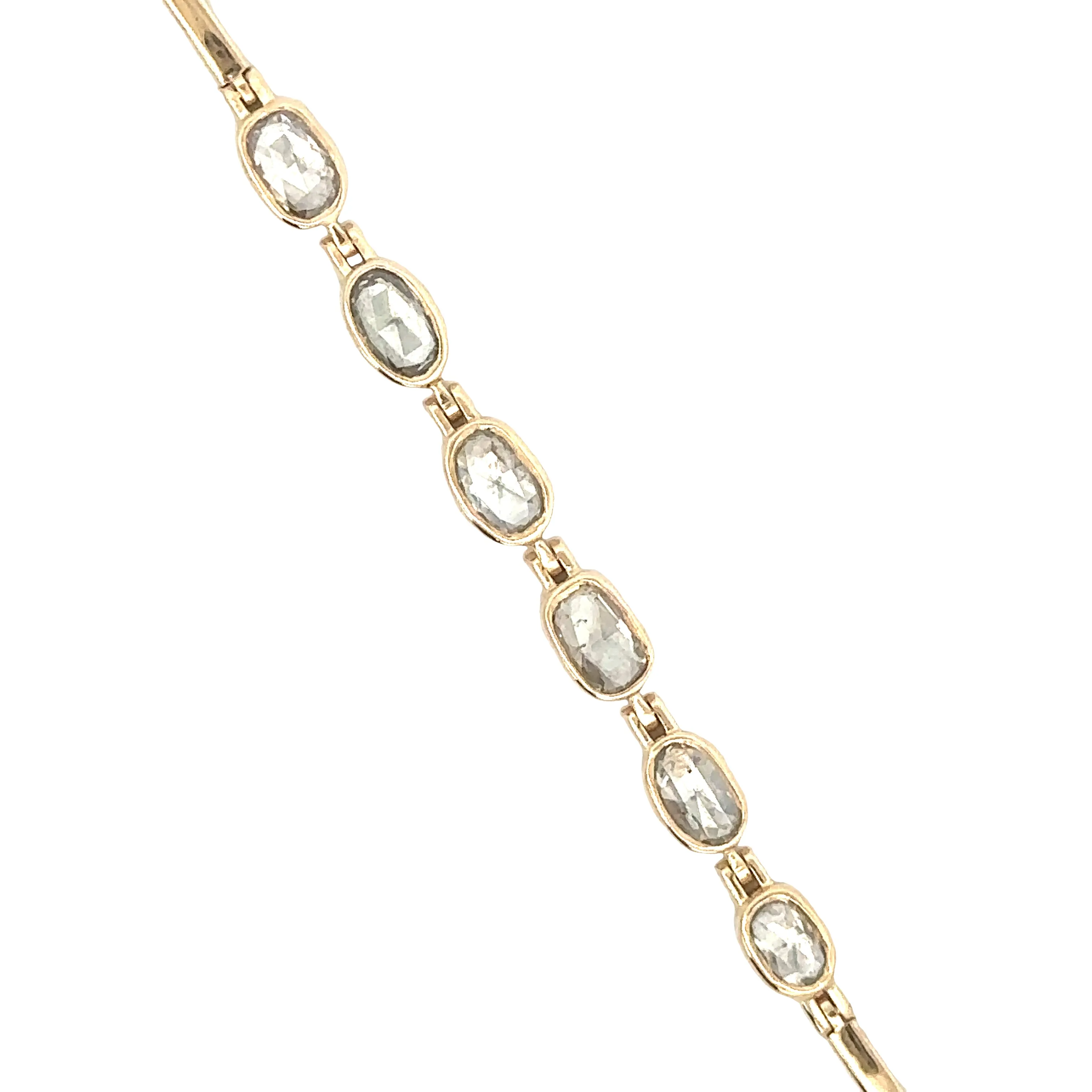 articulated link chain bracelet - grey diamond