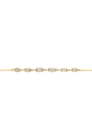 articulated link chain bracelet - grey diamond