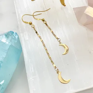 Asymmetrical Moon Drop Earrings
