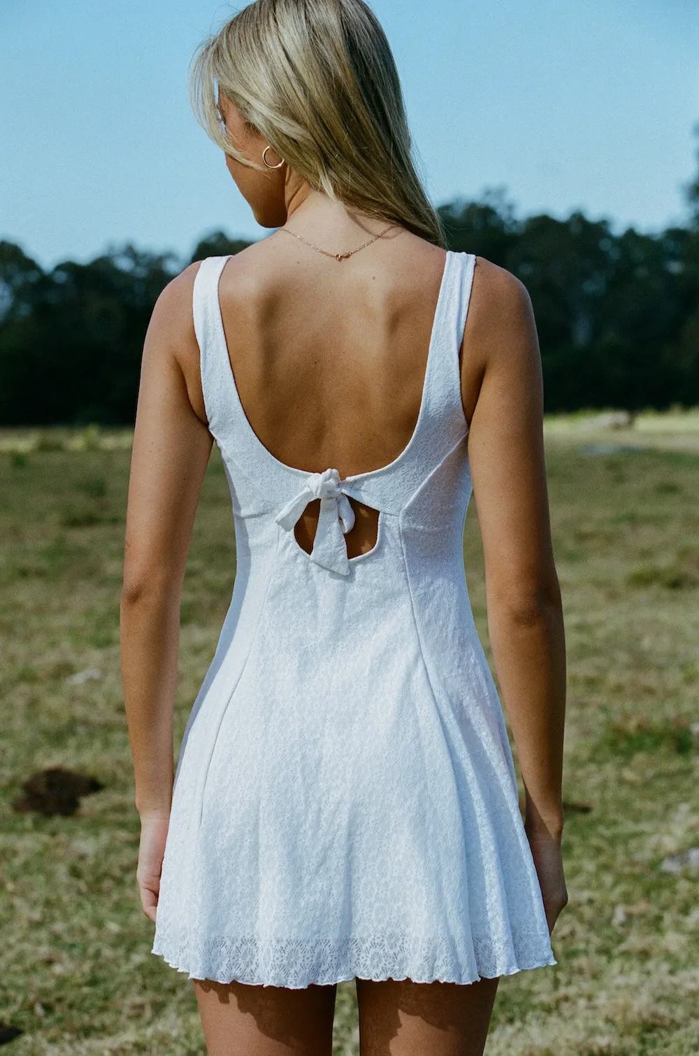 Babysitter Dress - Deadstock White Floral Lace