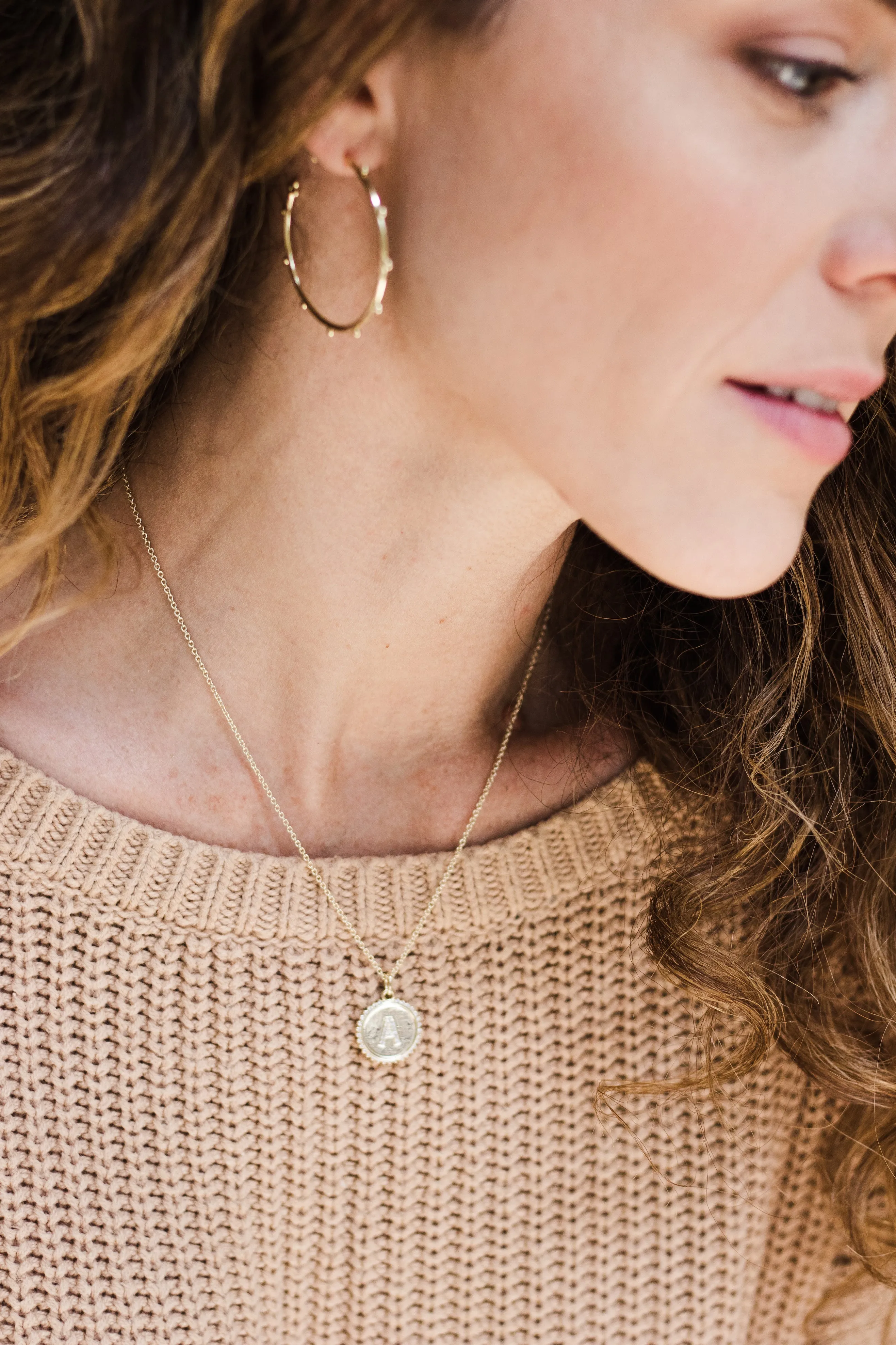 Ball Gold Hoops, Medium