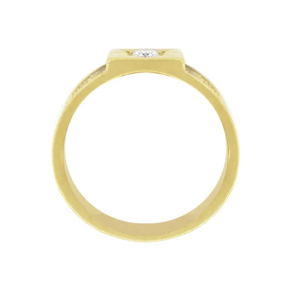 Baxter Victorian Wide Diamond Wedding Band in 14K Yellow Gold