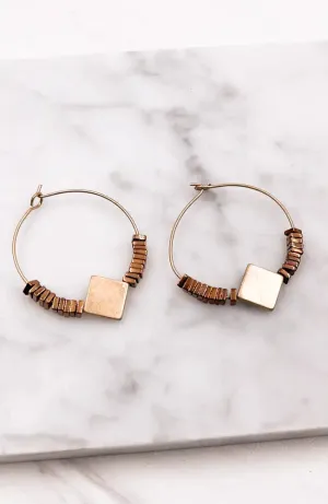 BEADED GOLD HOOPS