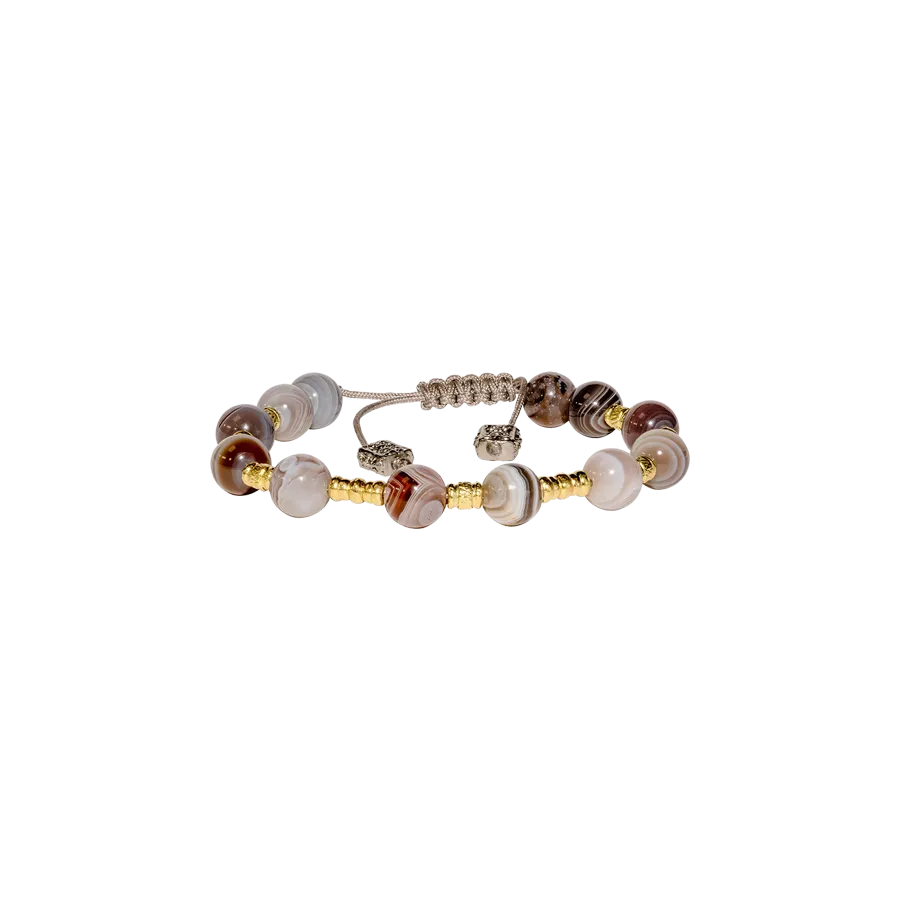 BEADED PULL BRACELET WITH MULTI COLOR  AGATE