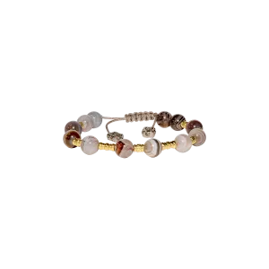 BEADED PULL BRACELET WITH MULTI COLOR  AGATE