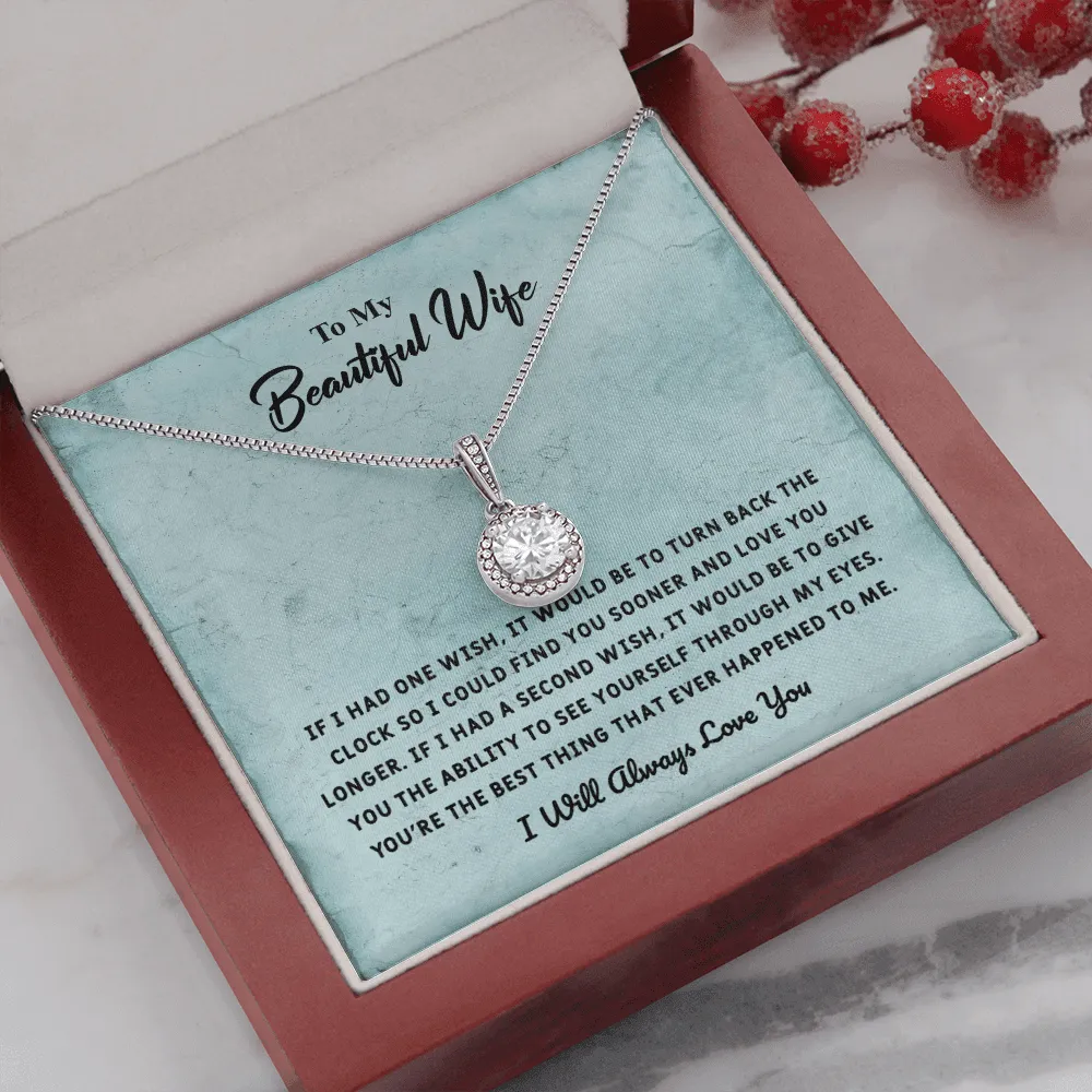 Beautiful Wife If I Had One Wish - Eternal Hope Necklace Message Card