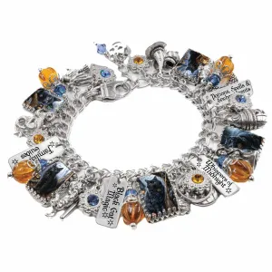 Black Cat Halloween Charm Bracelet, Witches Familiar