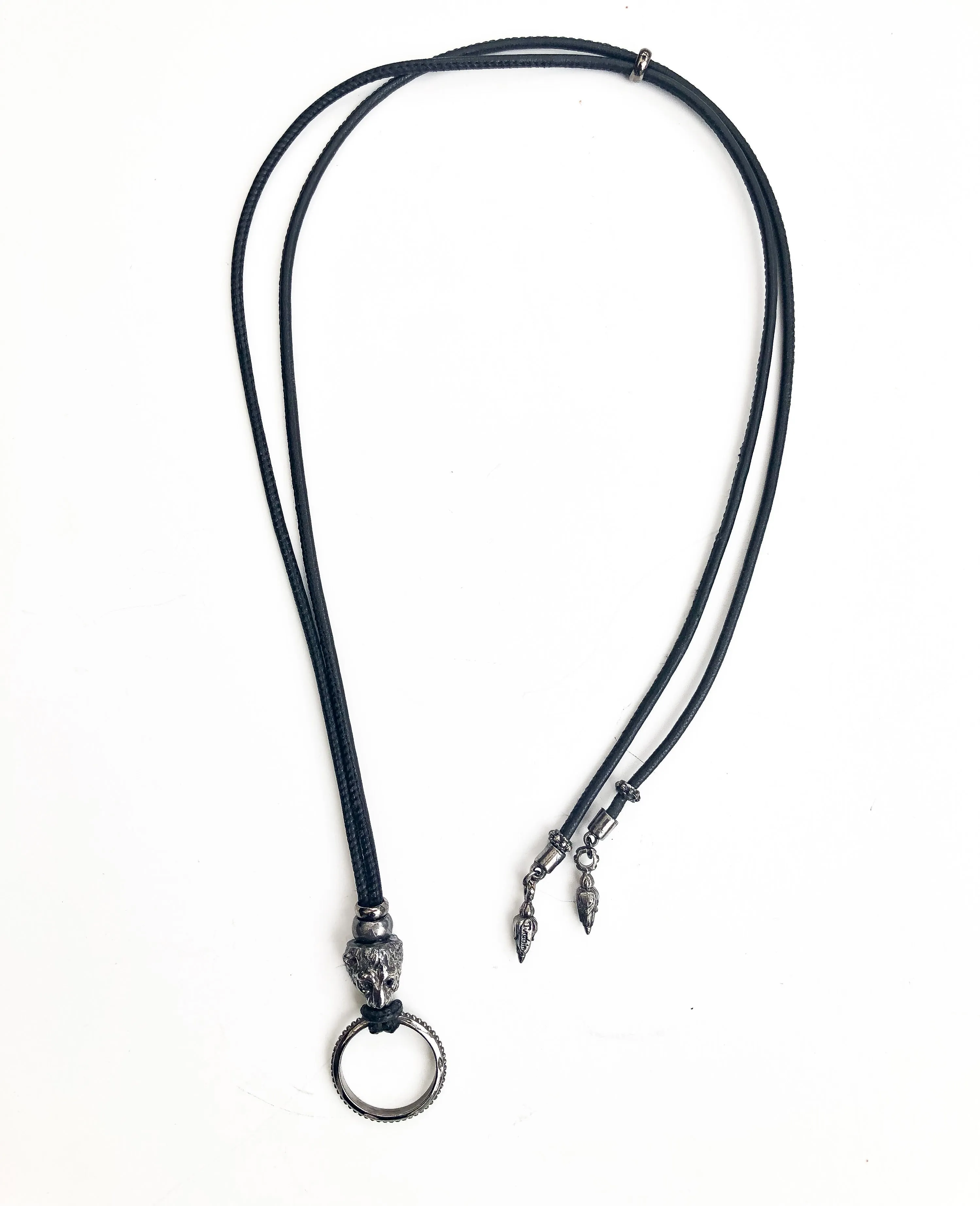 Black Diamond Rhodium Lion on Leather