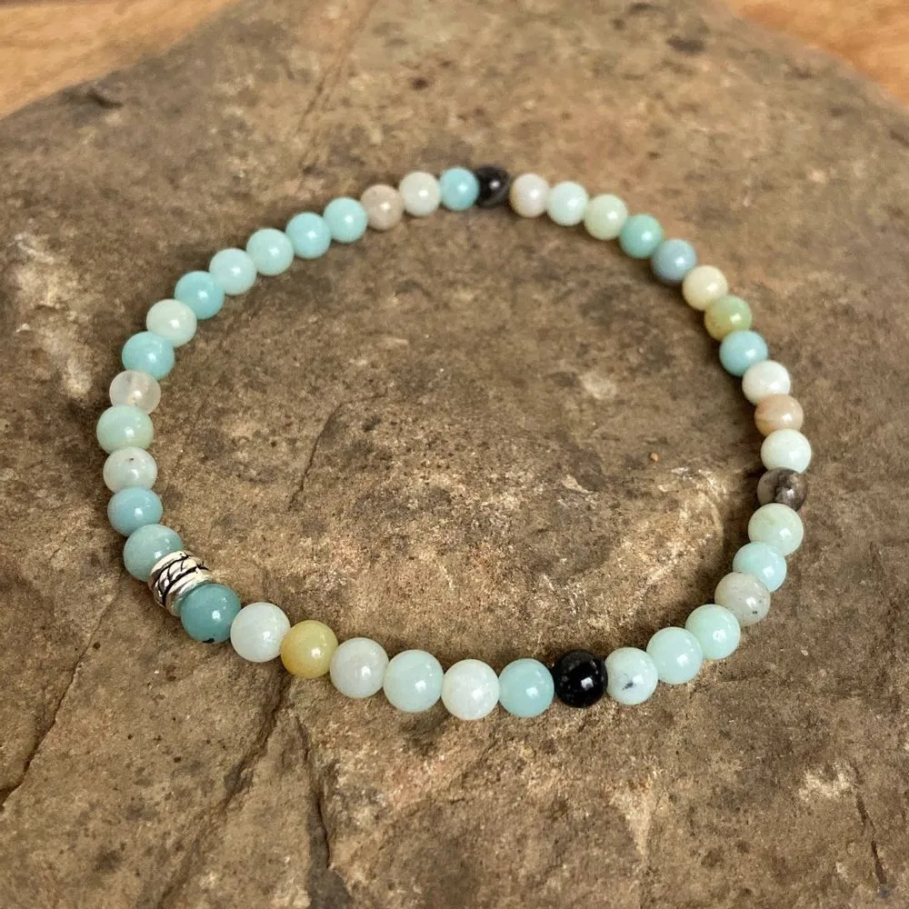 Black Gold Amazonite Mini Bead Bracelet