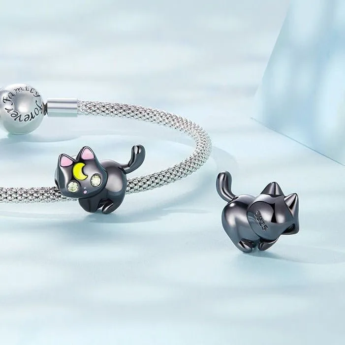 Black Moon Cat Charms