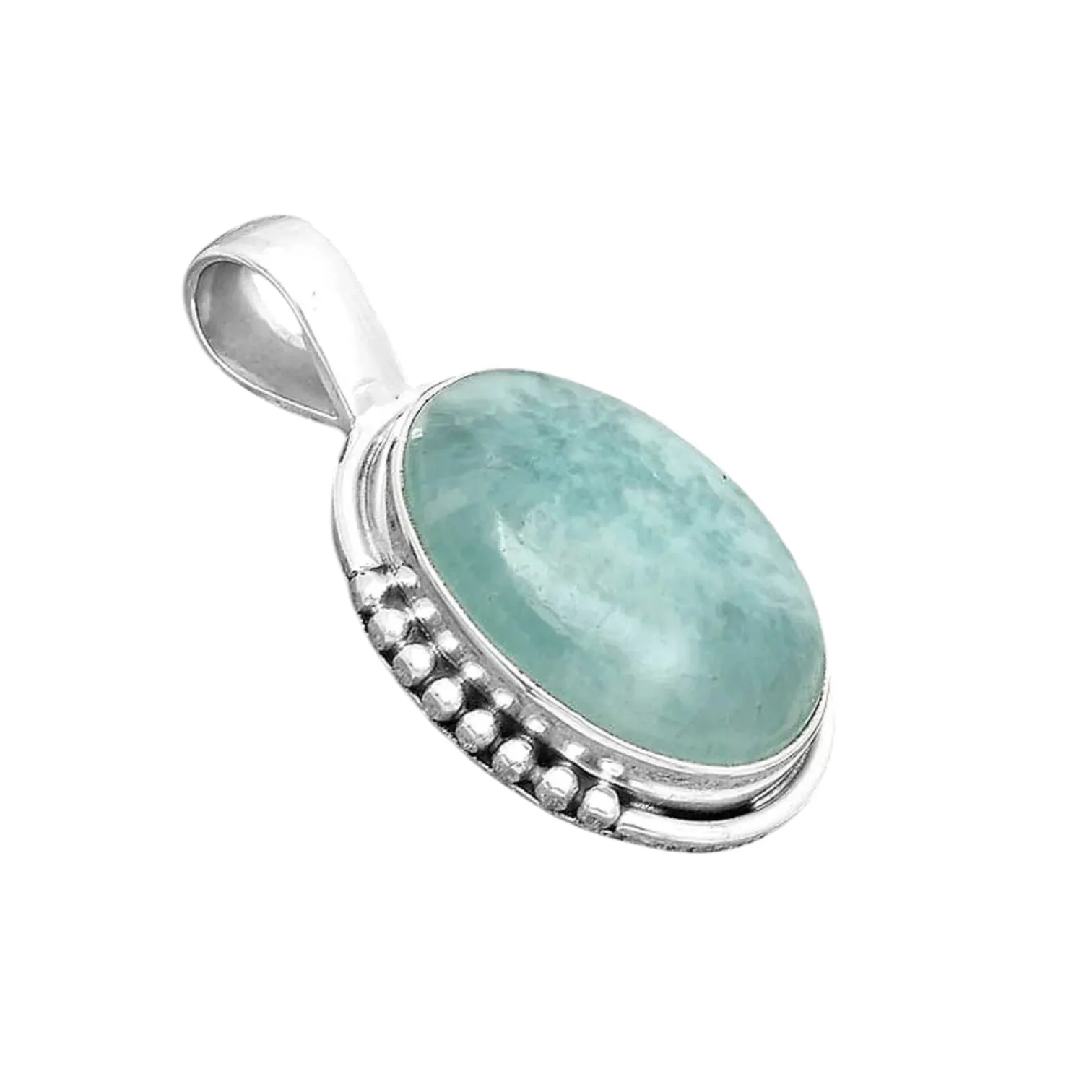 Blue Argonite Solid 925 Sterling Silver Pendant