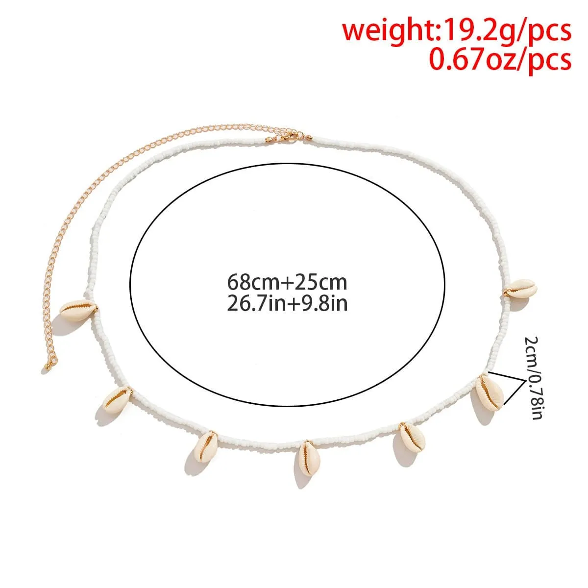 Bohemian Cowry Shell Tassel Seed Bead Waist Chain