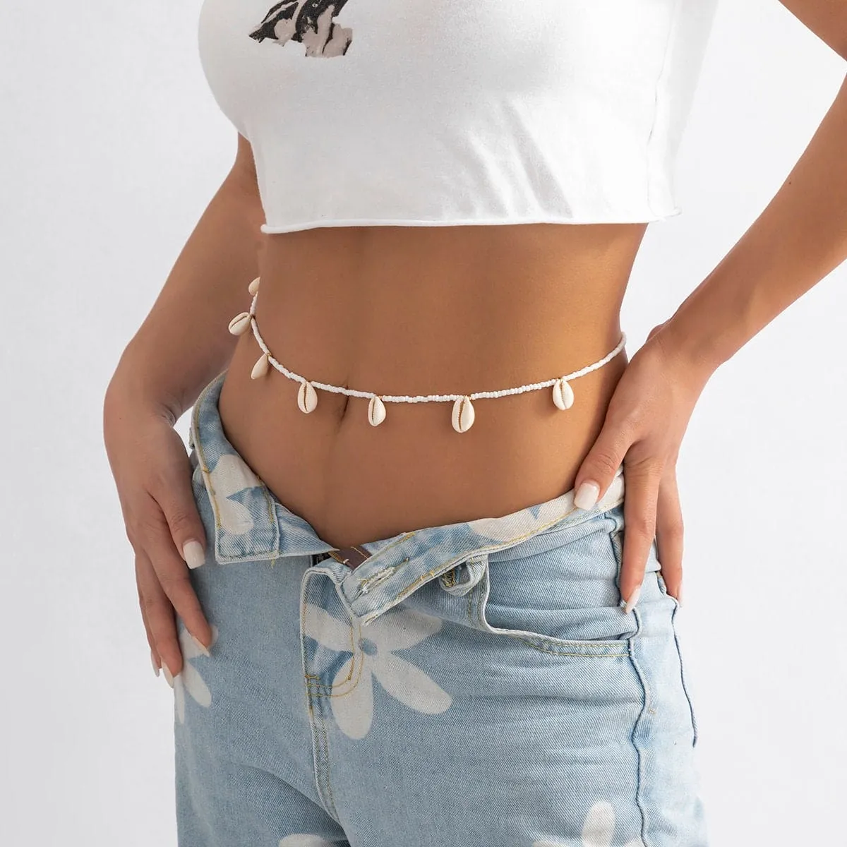 Bohemian Cowry Shell Tassel Seed Bead Waist Chain